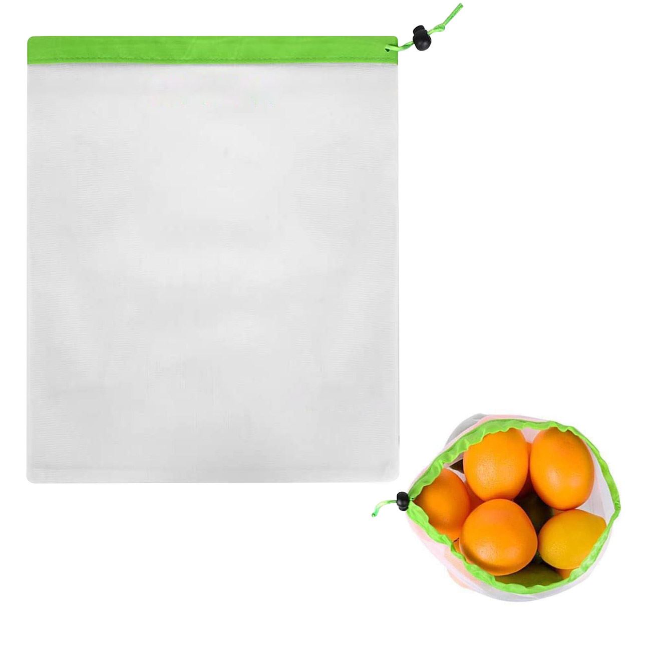 Zöldség-gyümölcs tároló táska Újrafelhasználható zsinórral 43x30 cm