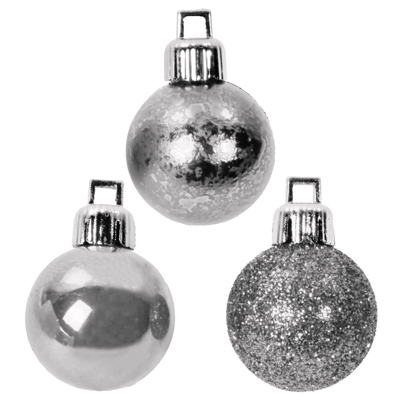 Ezüst karácsonyfa gömb dísz 6 db 10 cm 
