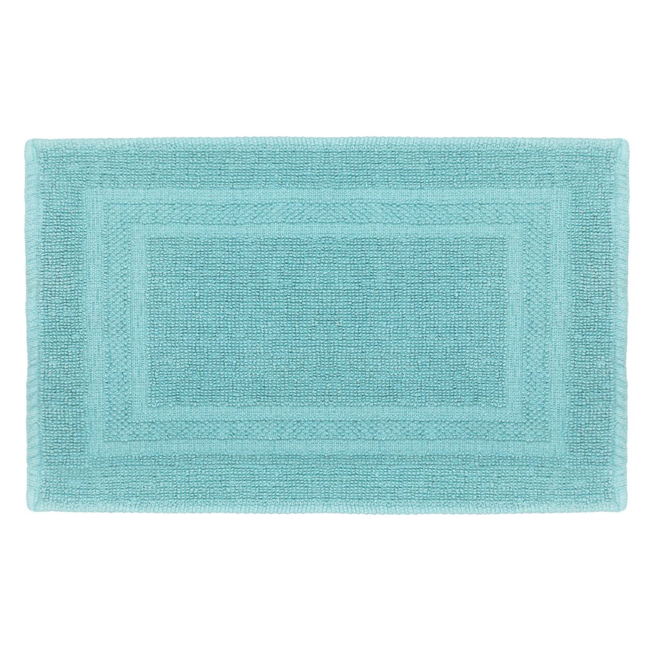 Fürdőszőnyeg pamut törölköző kék téglalap 60x40 cm
