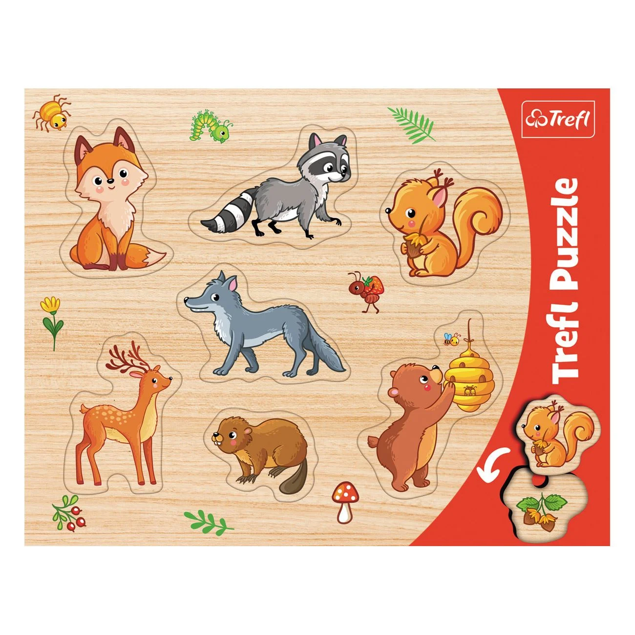 Erdei állatos fa puzzle 28,5x36,5 cm