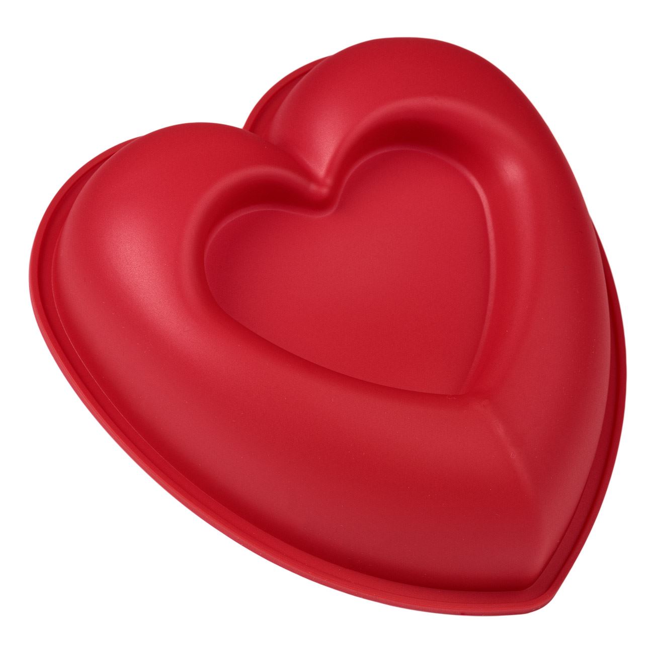 Szilikon cupcake forma piros szív alakú 15cm