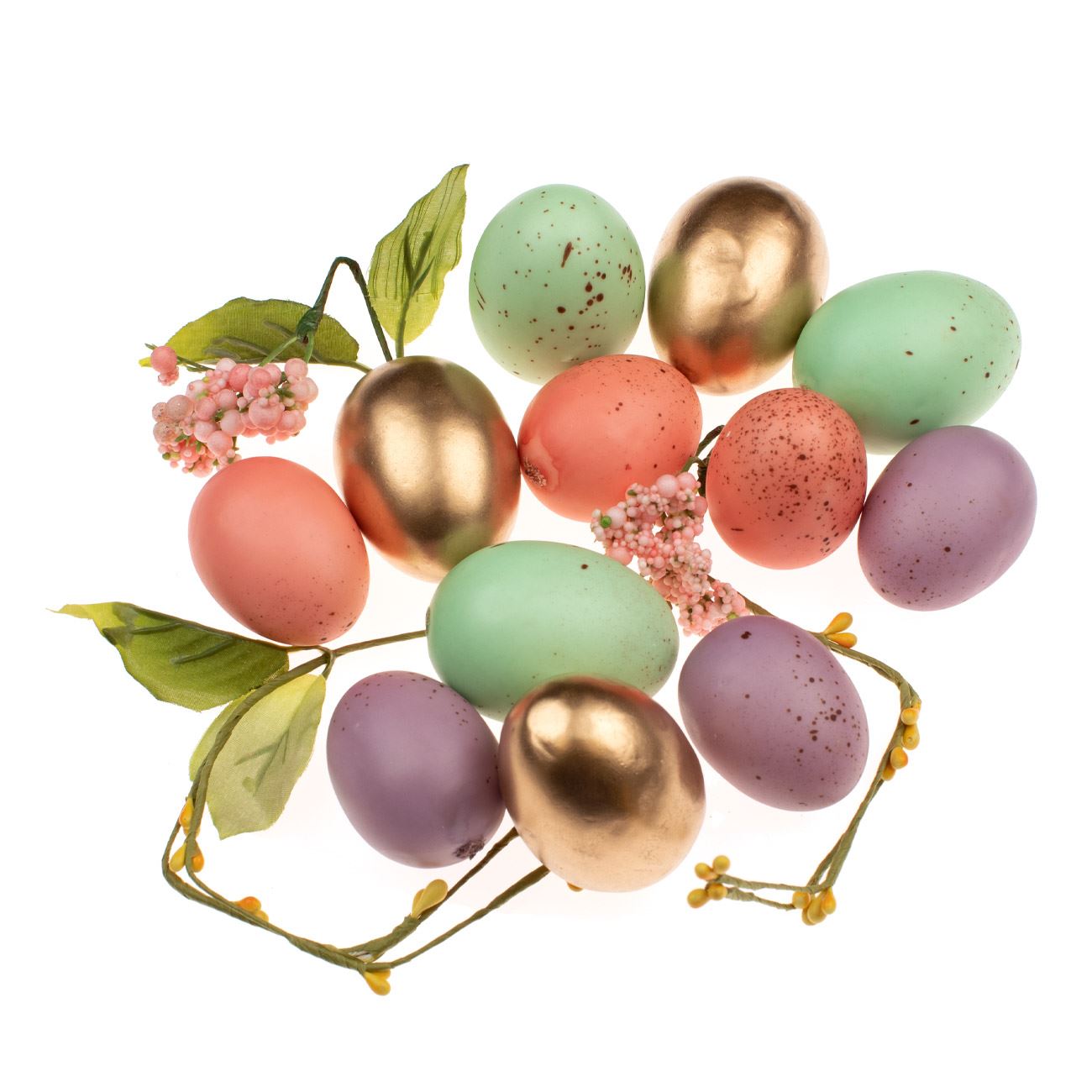 Halvány színű húsvéti dekorációs tojás 12 db