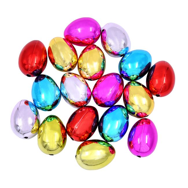 Króm fénylő húsvéti tojások 18 db 4 cm
