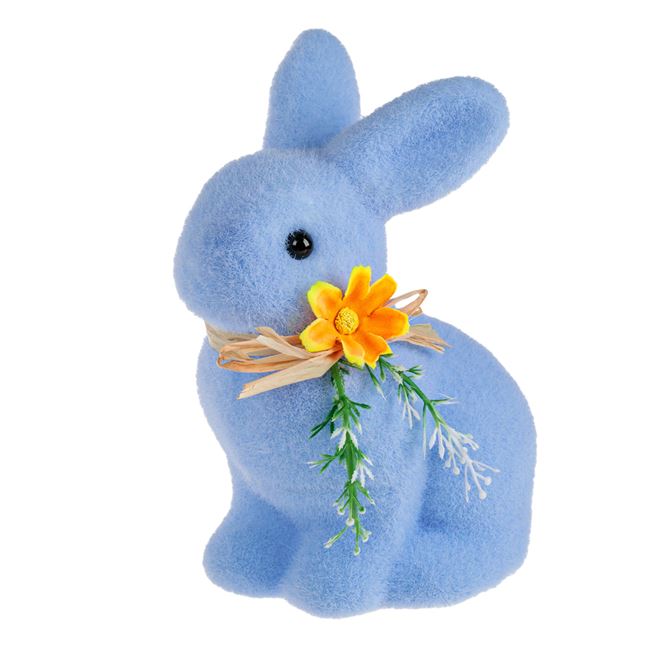 Húsvéti dekoratív nyuszi kék 13 cm