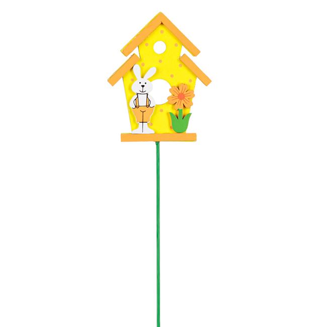 Húsvéti házikó pálcikán - sárga 29 cm