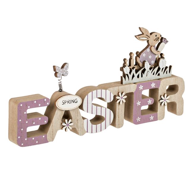 Húsvéti fa dekoráció Lila "Easter" nyúl 23x2x12cm