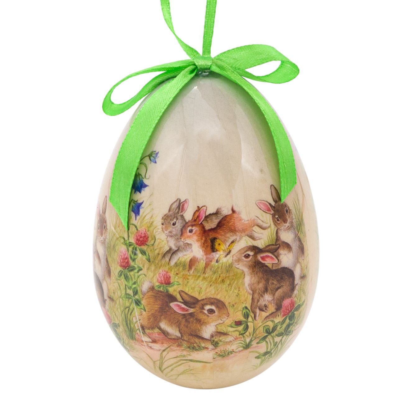 Húsvéti tojás - Barna nyuszik 10,5 cm