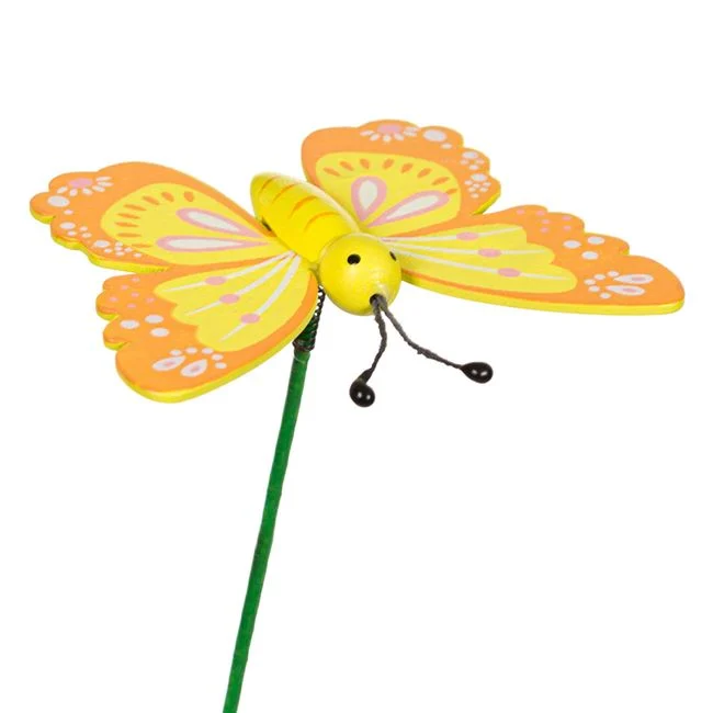 Mozgó Pillangó pálcikán citromsárga 25 cm