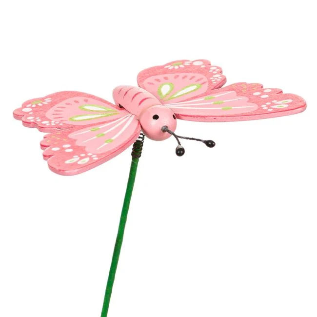 Mozgó Pillangó pálcikán rózsaszín 25 cm