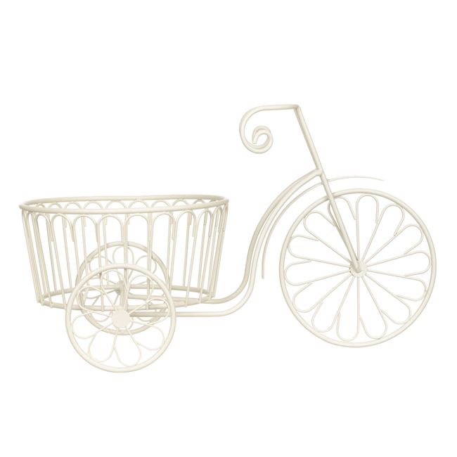 Virágtartó bicikli bézs színben 35x18x22 cm