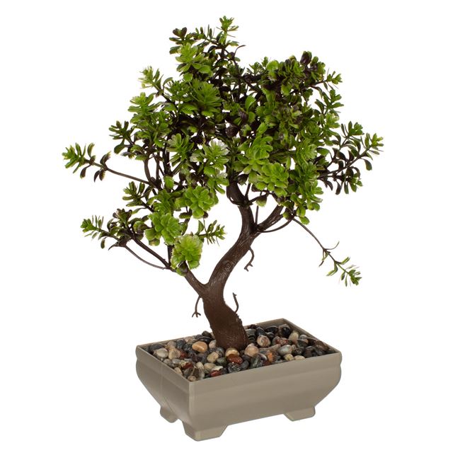 Élethű műanyag bonsai edény kavicsokkal 26 cm