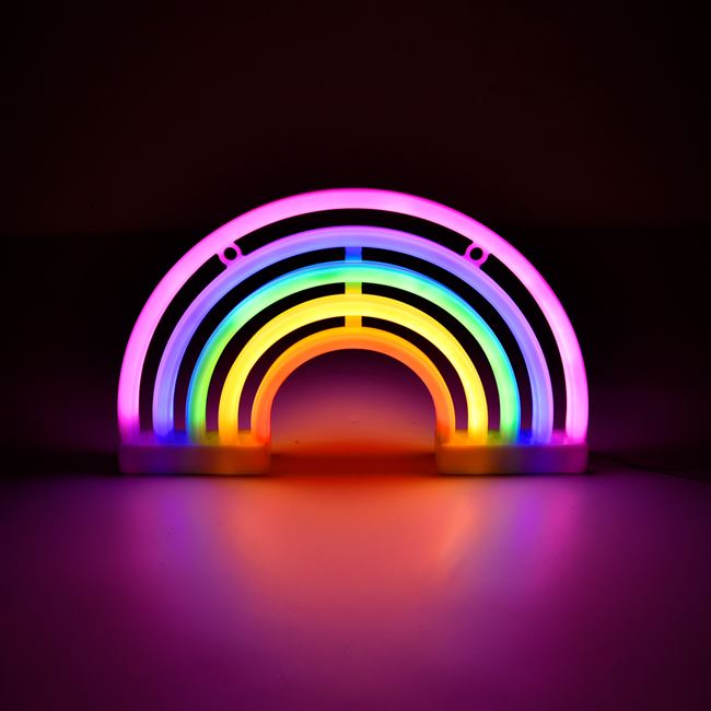 LED Neon színes szivárvány lámpa USB 30x18cm