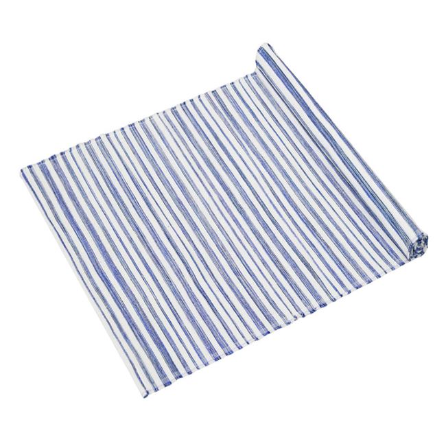 Strandszőnyeg fehér/kék csíkos 180x140 cm