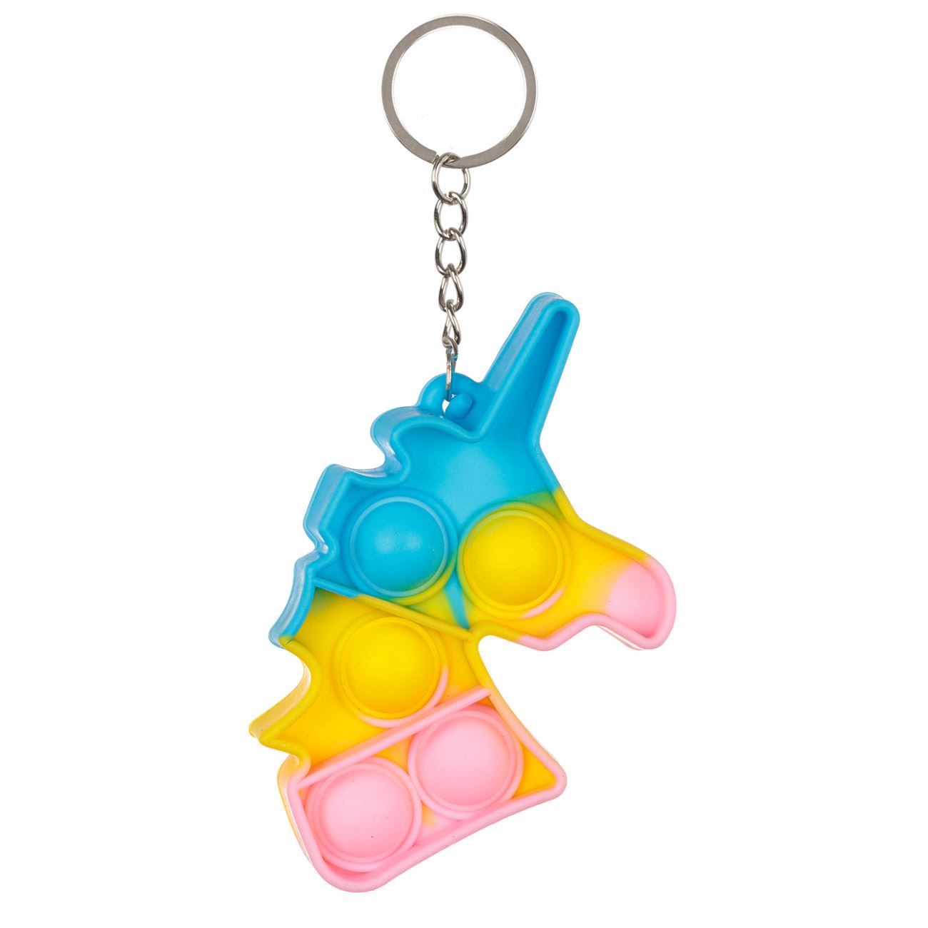 Kulcstartó - Egyszarvú Pop it színes 10 cm