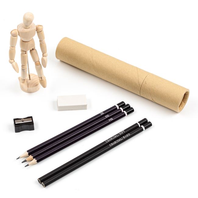 Ceruzakészlet, modell figurával, ceruzákkal - 9 részes