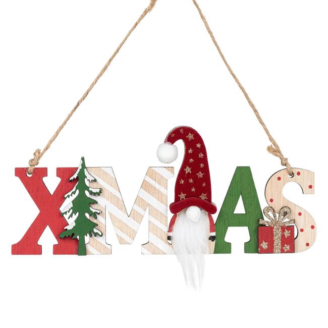 Függő karácsonyi fa dekoráció XMAS Gnome ajándékkal 20cm
