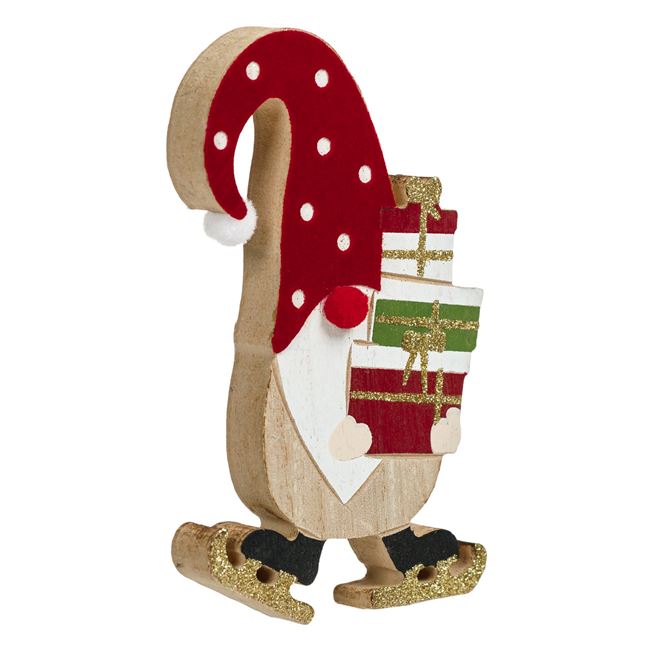 Karácsonyi fa dekoráció, gnóm figura 14 cm