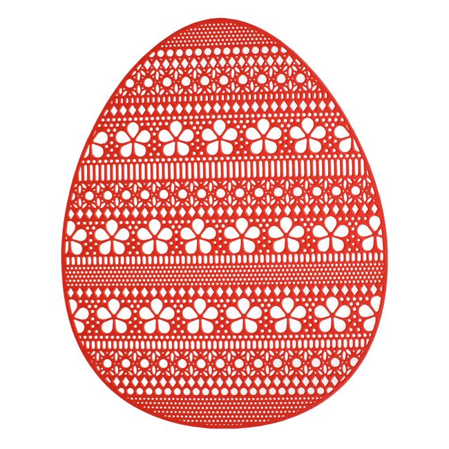 Húsvéti tányéralátét - piros perforált tojás modell 31x39cm