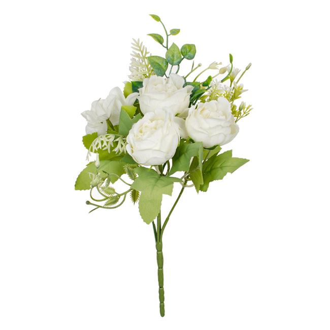 Dekoratív csokor fehér virágokkal 30cm