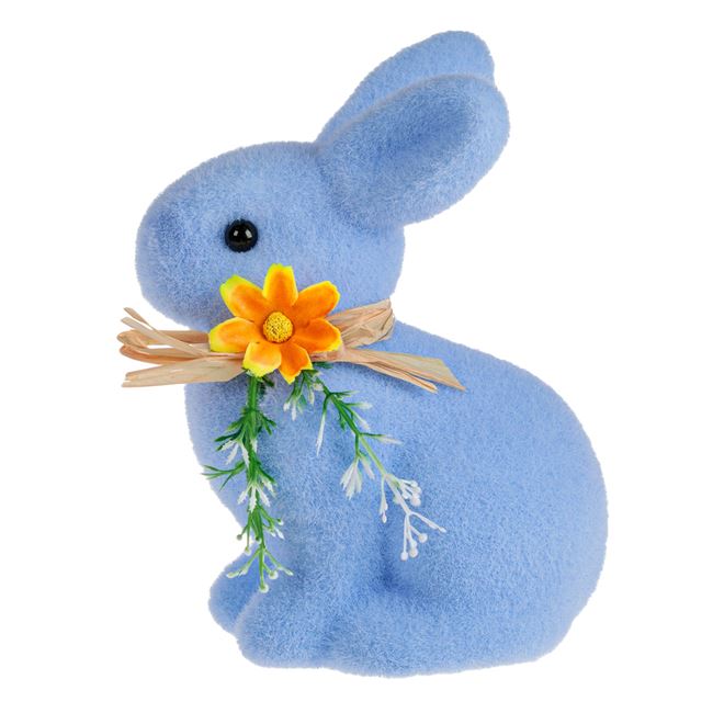 Kék hab nyúl dekoratív húsvéti figura 18 cm