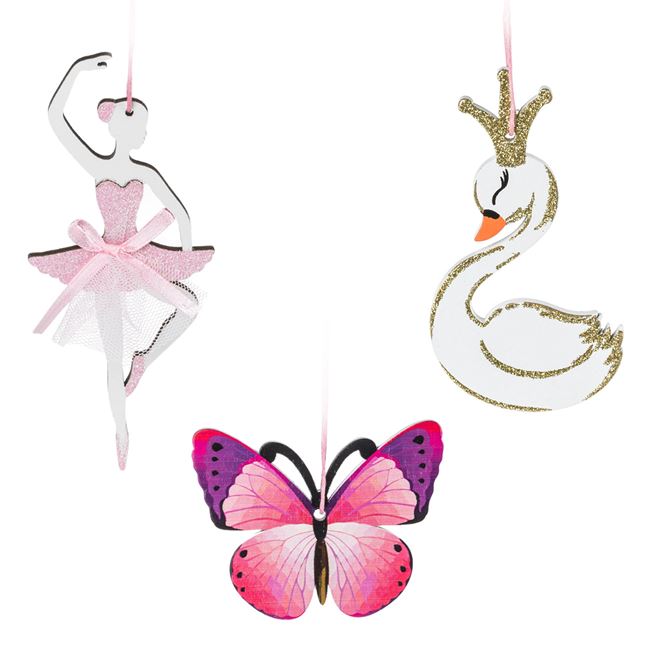 Húsvéti függő dekoratív figurák Balerina hattyú pillangó - 3db