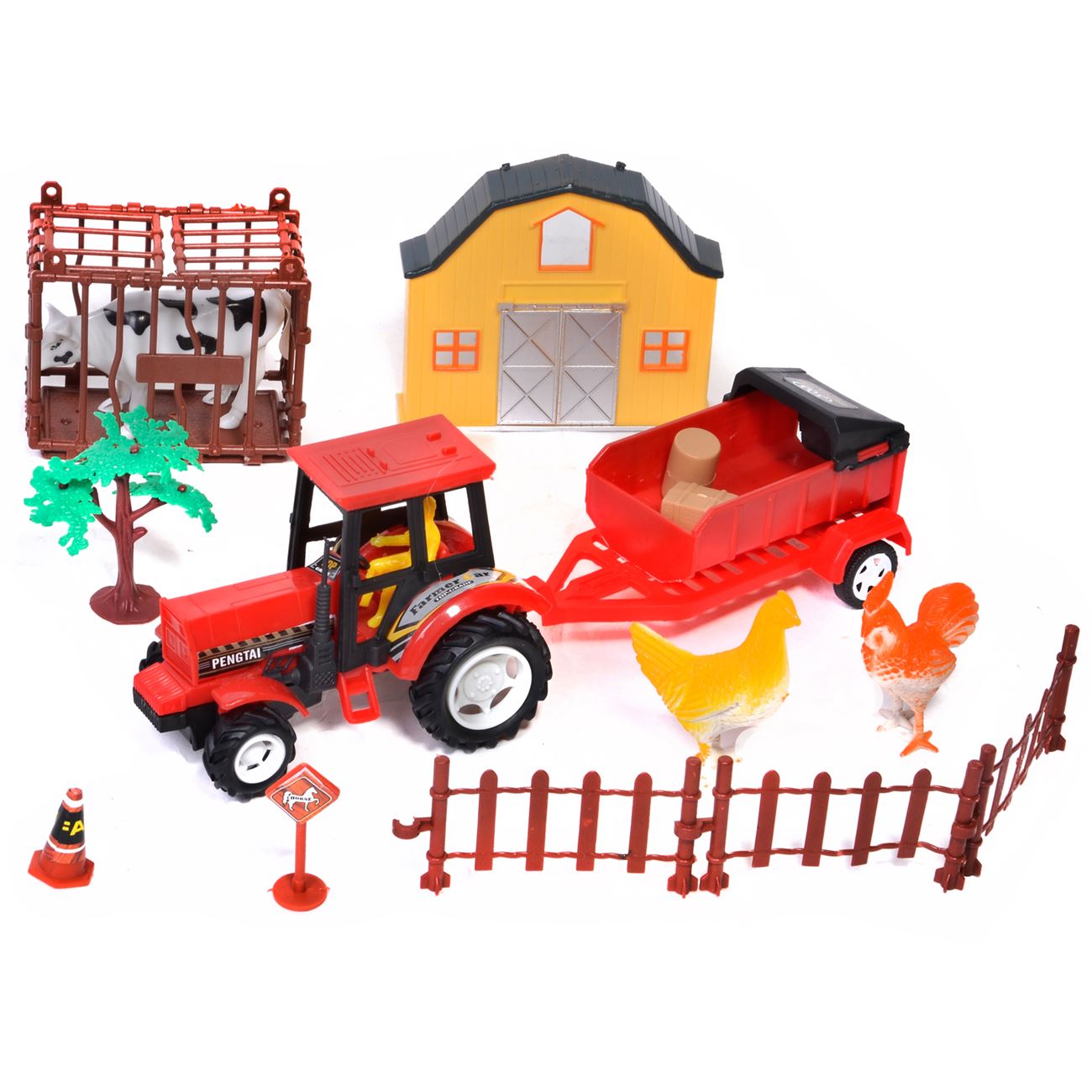 Farm szett állatokkal, traktorral