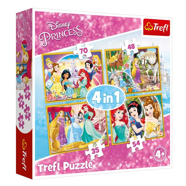 Hercegnők puzzle szett 4 az 1-ben