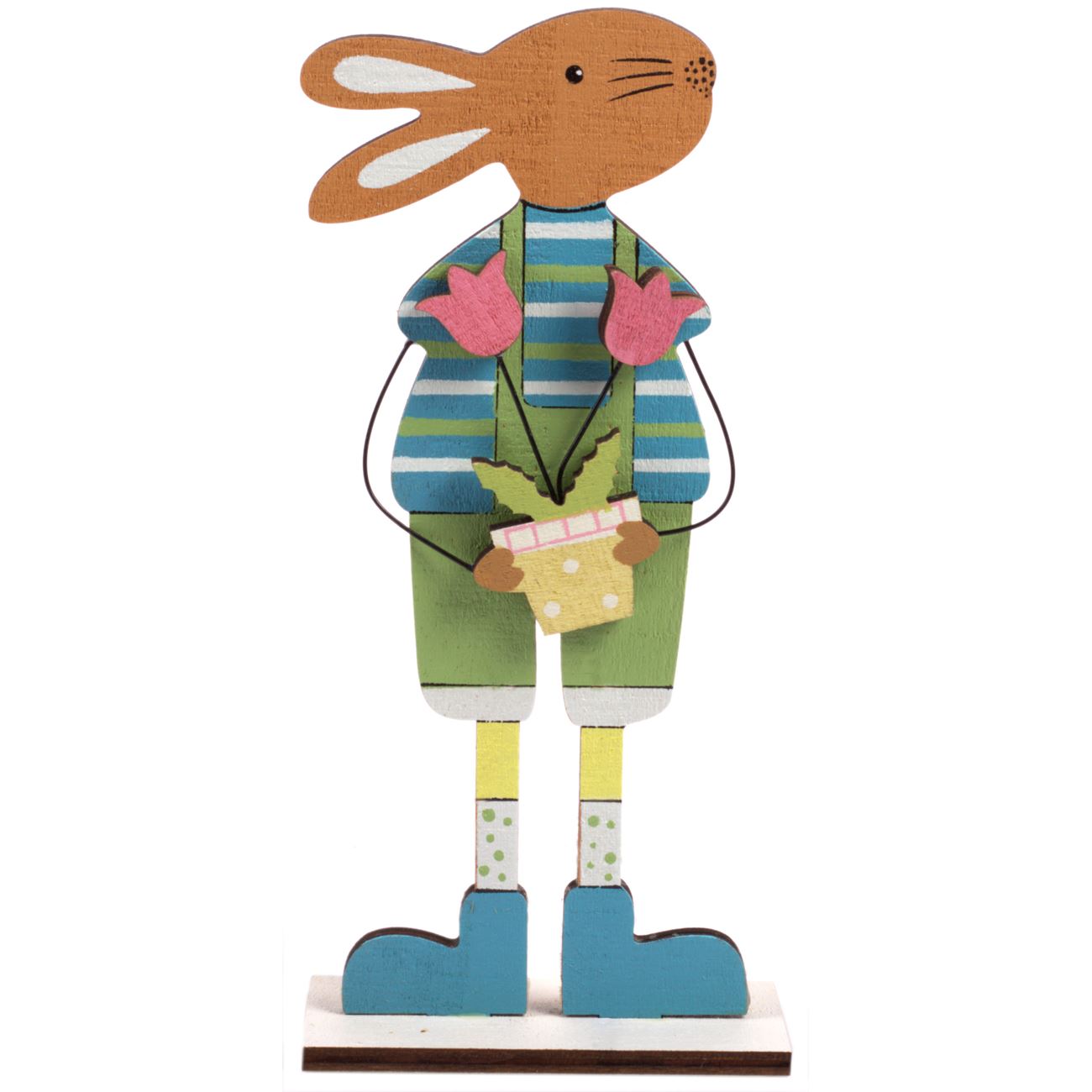 Fa húsvéti fiú nyuszi figura 19 cm