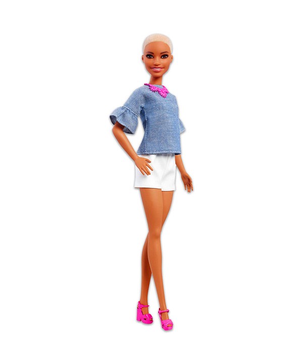 Barbie Fashionistas: barna bőrű, rövid hajú, vékony baba