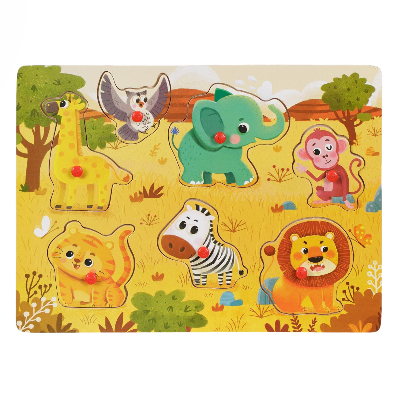 Fa puzzle állatok (7 db) 30x22 cm