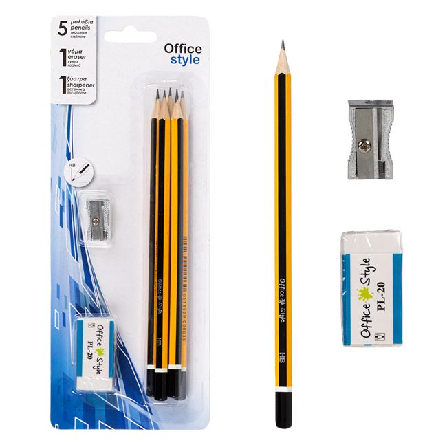 7 részes HB sárga/ fekete ceruza készlet