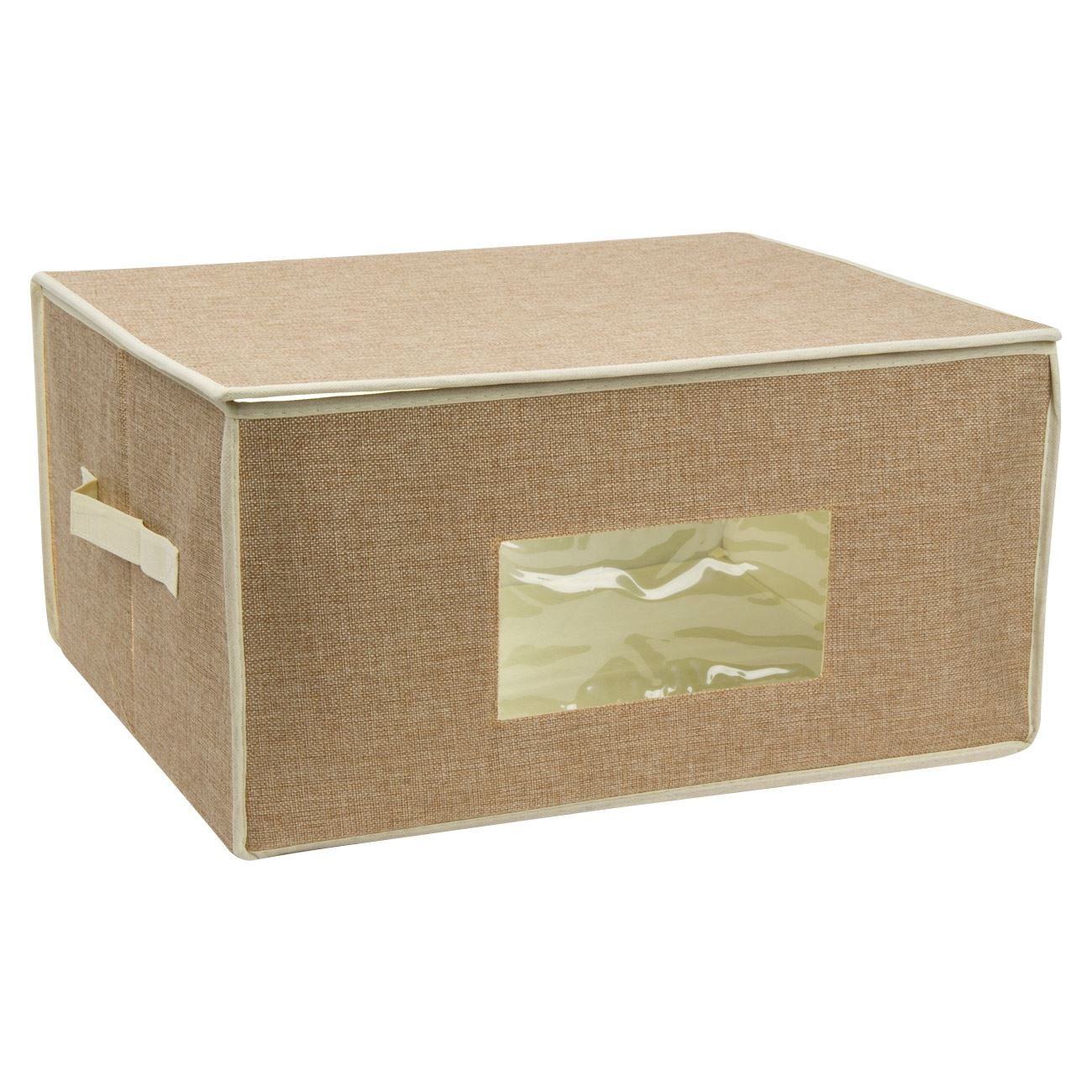 Bézs színű szövet tároló doboz 50x40x25 cm