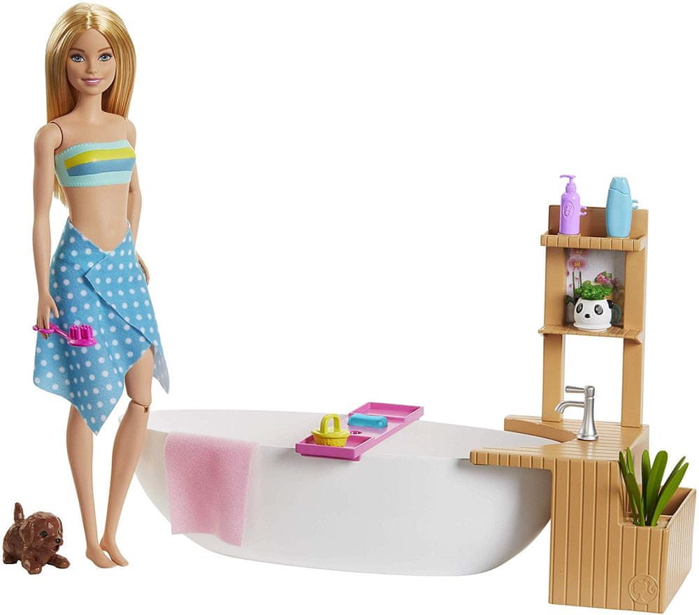 Mattel Barbie Wellness baba a fürdőben játékkészlet